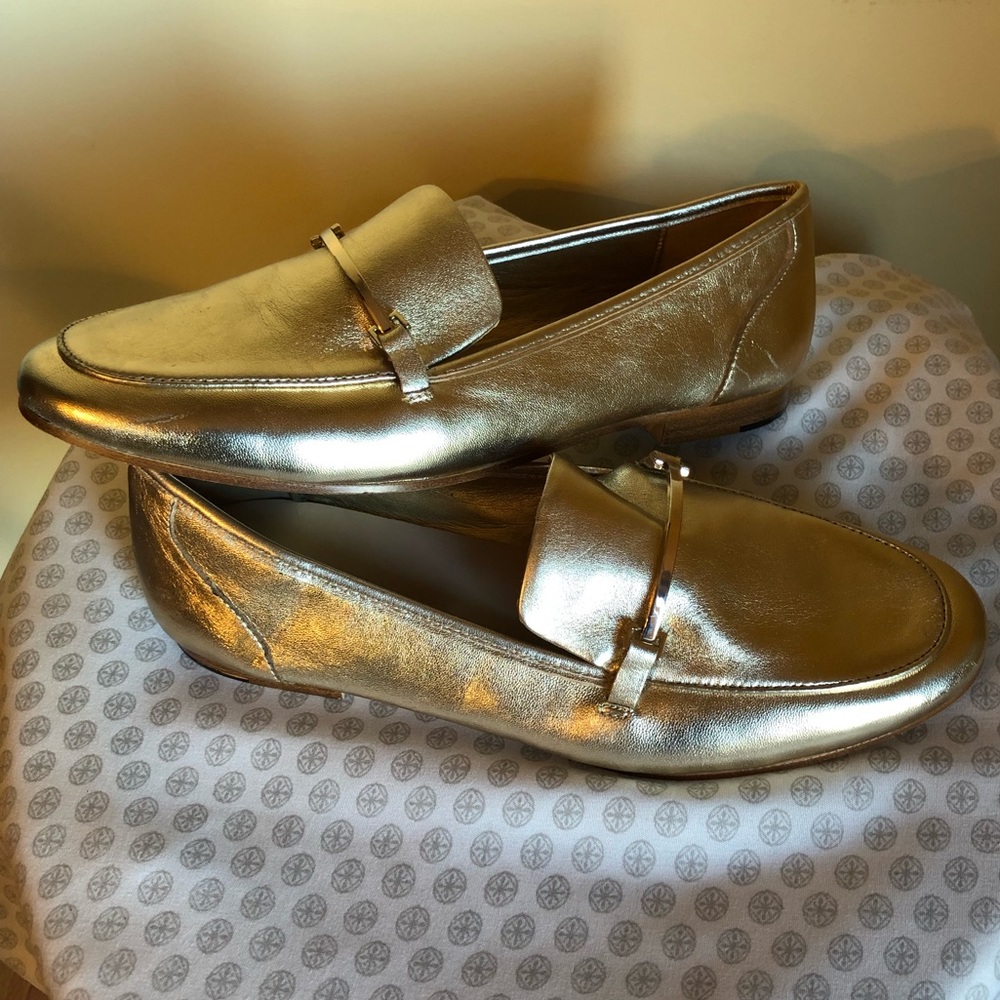 Aldo gold loafers